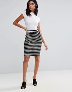 Glamorous Stripe Bodycon Skirt - Черный
