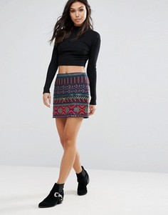 Girls On Film Embellished Mini Skirt - Мульти