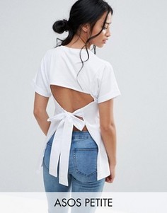 Футболка с вырезом на спине ASOS PETITE - Белый