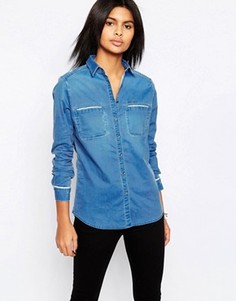 Джинсовая рубашка с белым кантом Pepe Jeans Carla - Темно-синий