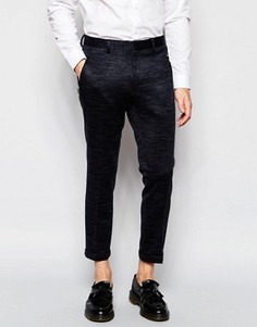 Укороченные брюки слим в строгом стиле ASOS - Темно-синий