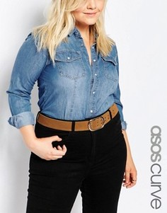 Замшевый ремень для джинсов ASOS CURVE - Рыжий