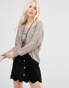 Топ пыльного цвета с декоративной отделкой Free People Fairy - Розовый