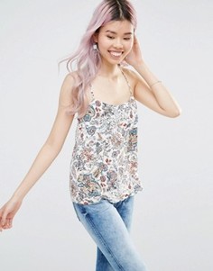 Топ с бретельками и цветочным принтом Only - Синий