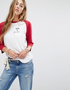 Топ с рукавами реглан и надписью One for the Road Lovers + Friends - Белый