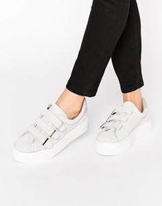 Замшевые кеды на платформе с липучками KG By Kurt Geiger Luther - Серый