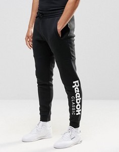 Черные джоггеры с большим логотипом Reebok AY0784 - Черный