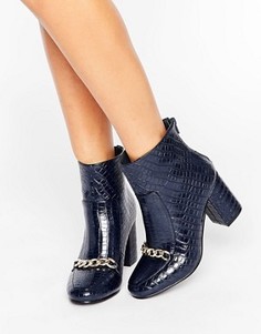 Ботильоны с цепочкой ASOS RAMMA - Темно-синий