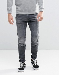 Серые выбеленные узкие джинсы G-Star 5620 3D - Серый