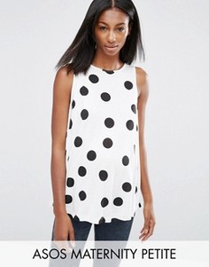 Свободный топ для беременных без рукавов в горошек ASOS Maternity PETITE - Мульти