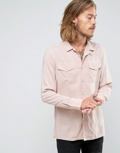 Розовая классическая рубашка из вискозы с двумя карманами ASOS - Розовый