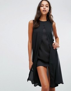 Платье мини с разрезом спереди Boohoo - Черный