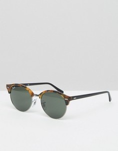 Солнцезащитные очки в круглой черепаховой оправе Ray-Ban 0RB4246 - Коричневый