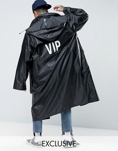 Oversize-макинтош с принтом VIP на спине Reclaimed Vintage - Черный