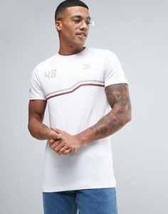 Белая облегающая футболка Puma Race 57445401 - Белый