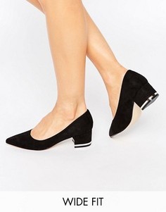 Туфли на блочном каблуке с металлической отделкой New Look - Черный