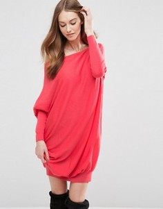 Асимметричное платье-джемпер кроя оversize от ASOS LOUNGE - Розовый