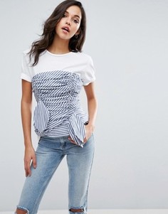 Корсет в полоску со сборками и узелками ASOS - Мульти