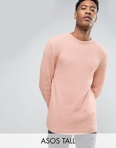 Фактурный оversize-джемпер со свободными рукавами ASOS TALL - Розовый