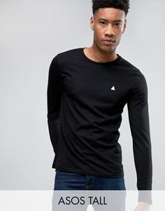 Лонгслив с логотипом и круглым вырезом ASOS TALL - Черный