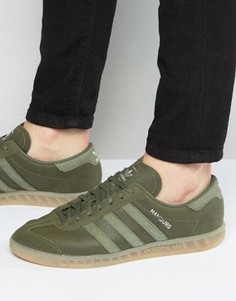 Кроссовки цвета хаки adidas Originals Hamburg BB4993 - Зеленый