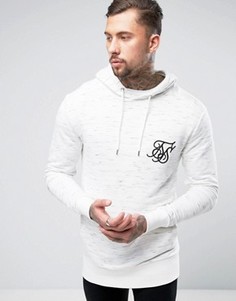 Худи из белого меланжевого трикотажа SikSilk - Белый