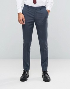 Синие эластичные брюки слим в строгом стиле ASOS WEDDING - Синий