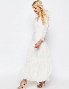Платье макси с кружевными вставками ASOS - Белый