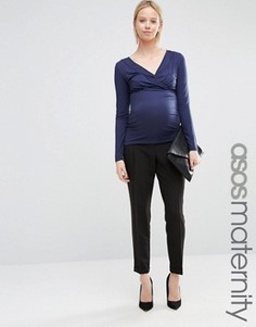 Брюки для беременных с отворотами ASOS Maternity - Черный
