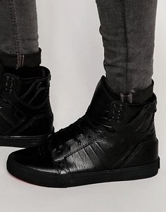 Классические кожаные кроссовки Supra Skytop - Черный