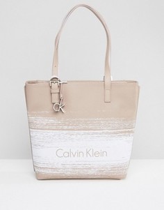 Сумка-шоппер с логотипом CK Jeans - Бежевый Calvin Klein
