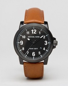 Часы со светло-коричневым кожаным ремешком Michael Kors Paxton MK8502 - Рыжий