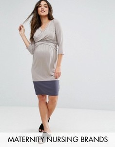 Mamalicious Maternity Nursing Dress - Бежевый Mama.Licious