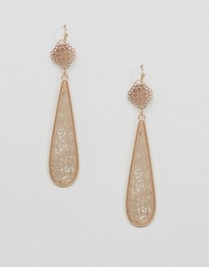 Nylon Vintage Style Long Pear Drop Earrings - Золотой