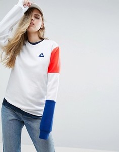 Свитшот бойфренда с трехцветным рукавом Le Coq Sportif - Белый