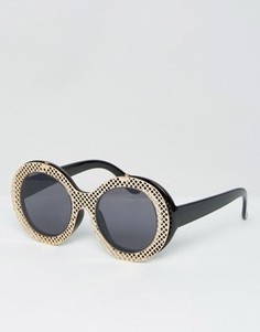 Овальные очки с прозрачными стеклами ASOS - Черный