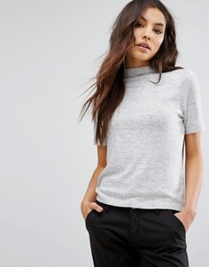 Трикотажная футболка с высокой горловиной Only - Серый