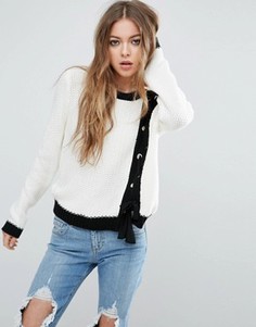 Джемпер на шнуровке спереди ASOS - Кремовый