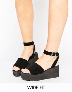 Сандалии на платформе для широкой стопы ASOS TAKE OFF - Черный