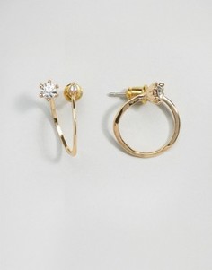 Кольцевидные серьги с камнями ASOS - Золотой