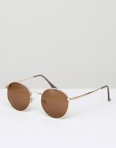 Круглые солнцезащитные очки D-Struct - Золотой