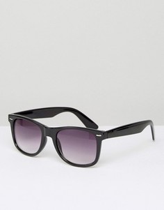 Солнцезащитные очки в квадратной черной оправе D-Struct - Черный