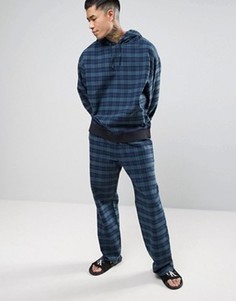 Прямые тканые джоггеры в клетку ASOS - Темно-синий