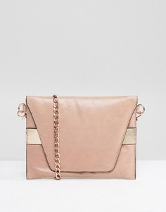 Urbancode Real Leather Cross Body Bag with Rose Gold Band - Розовый
