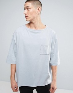 Oversize-футболка с широкими рукавами 3/4 и вырезом лодочкой ASOS - Зеленый