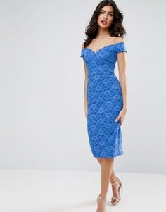 Облегающее кружевное платье миди ASOS - Синий