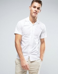 Приталенная рубашка с короткими рукавами и воротником в виде лацканов Only &amp; Sons - Белый
