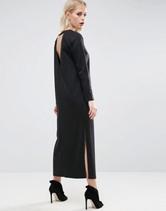 Платье макси с глубоким вырезом сзади ASOS - Черный