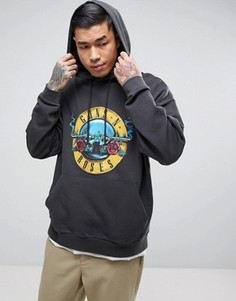 Свободный худи с принтом Guns &amp; Roses ASOS - Черный