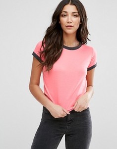 Футболка с контрастными рукавами Brave Soul - Розовый